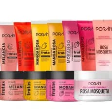 Kit Porán completo corporal e facial de frutas Sabonete Hidratante Esfoliante Óleo facial