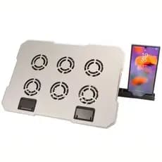 Cooler para Notebook com Ventoinha, LED e Suporte para Celular – Base Refrigerada Ergonômica