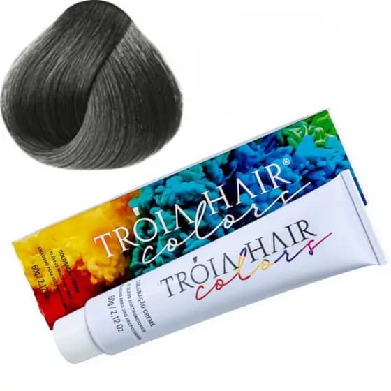 Coloração em Creme Permanente Louro Escuro Cinza #6.1 - Troia Hair colors 60g