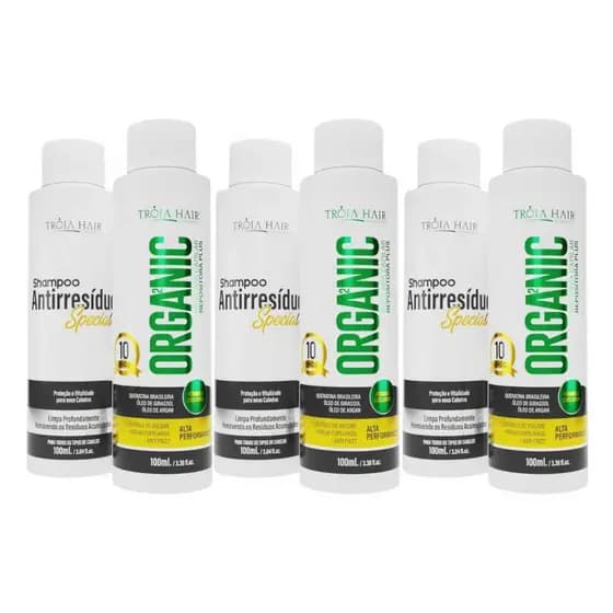 3 Kit Escova Progressiva Semi Definitiva Organic 100ml Tróia