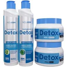 Kit Detox Home Care Tróia Hair – Limpeza Profunda, Crescimento Saudável, Controle de Oleosidade