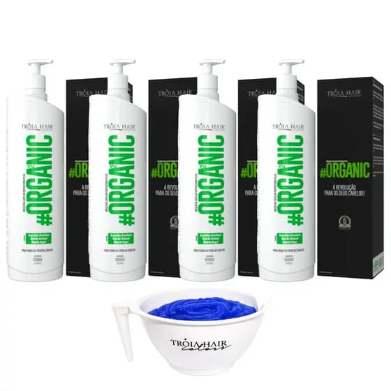4 Ativo Organic Premium - Troia Hair - 1L - Escova Progressiva Livre de Formol