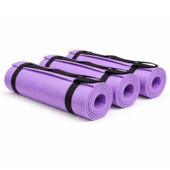 Kit 3 Tapete de Yoga c/ Alça Lilas 5mm EVAMAX 170x60cm