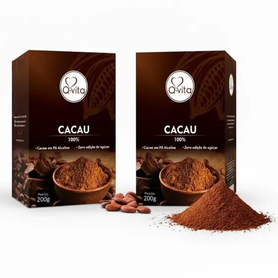 Kit c/ 2und Cacau em Pó Zero Açúcar QVITA 200g