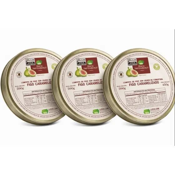Kit c/ 3und Figo Caramelizado Ramy São Lourenço 590g Gourmet