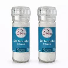 Kit 2 Sal Marinho com Moedor QVITA 100g