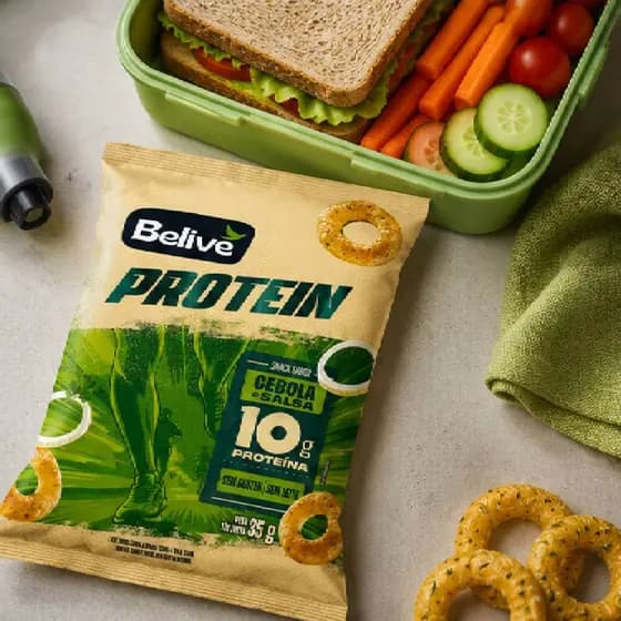 Kit 10 Snack Cebola e Salsa 10g Proteína s/ Glúten BELIVE 35g
