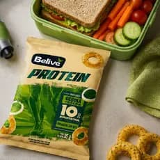 Kit 10 Snack Cebola e Salsa 10g Proteína s/ Glúten BELIVE 35g