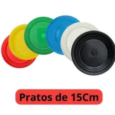 Prato Descartável para Bolo Colorido 15cm c/50 ou10 Leve e Funcional
