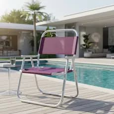 Cadeira de Praia Dobrável Plus Size,Suporta até 170kg,Estrutura em Alumínio e madeira, para Praia, Jardim e Piscina