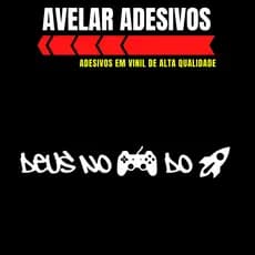 Adesivo Deus no controle do foguete (29cmx4,4cm) Modelo Grande