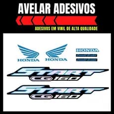 Kit adesivo faixas moto start cg 160 holografico