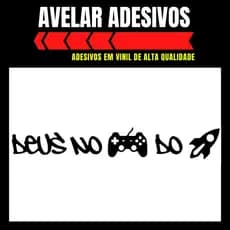 Adesivo Deus no controle do foguete ( 19cmx3cm)