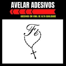 Adesivo Fé mais terço (16cmc8cm)