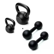 Kit Halteres E Kettlebell Pintados - 26kg