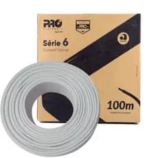 Cabo Coaxial para Antena de TV e Canal Fechado Rg6 90% malha Caixa 100m Cabo Grosso - Proeletronic