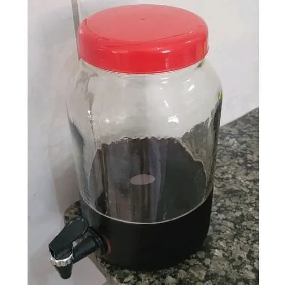 Suqueira de Vidro de 3 litros com Torneira Cromada e Tampa Resistente