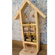 Pingometro Casinha Cachaça Kit com 2 garrafas Rústico Artesanal + 2 copinhos dose