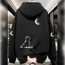 Moletom Masculino com Capuz de Moda Tamanho Grande, Design de Moletom Masculino, Estampa de REF-5065