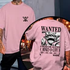 Camiseta P ao G5 Com Plus size Estampada Over Confortável Aproveite Wanted Luffy
