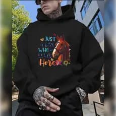 Roupa Masculina de Outono e Inverno, Moletom com Capuz Masculino, Moletom Estampado Novo Ma REF-4531