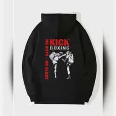 Moletom Masculino Aconchegante com Estampa de Kickboxing - Pulôver Casual de Manga Longa co REF-5070