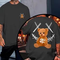 Camiseta P ao G5 Com Plus size Estampada Over Confortável Aproveite Urso x
