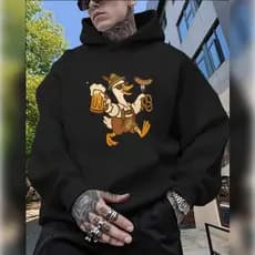 Roupa Masculina de Outono e Inverno, Moletom com Capuz Masculino, Moletom Estampado Novo Ma REF-4529