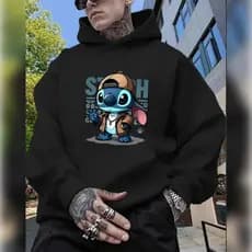 Roupa Masculina de Outono e Inverno, Moletom com Capuz Masculino, Moletom Estampado Novo Ma REF-4536