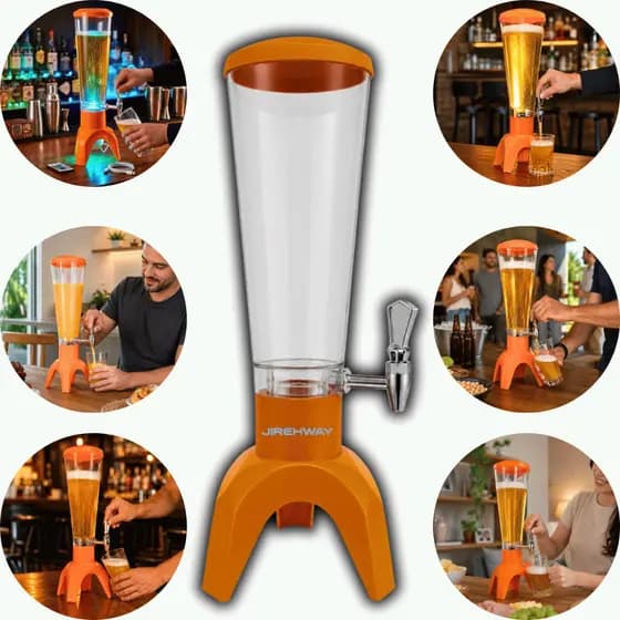 Torre De Chopp 3 Litros Com Caixa De Som Bluetooth Luzes Led
