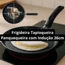 Tapioqueira Panquequeira 26cm, não gruda! compatível  fogão a gás, elétrico, indução e vitrocerâmico