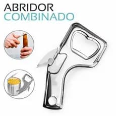 Abridor de Garrafa e Lata em Aço 9cm Original Utensílio de Cozinha