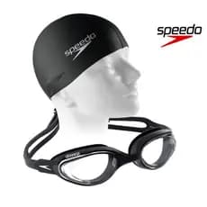 Kit Óculos De Natação Speedo Hydrovision + Touca Silicone