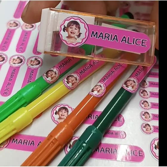 kit 72 etiquetas escolares personalizada com Foto  etiquetas adesivos escolares personalizados