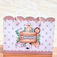 Sacolinha Para Festa Infantil Safari Bichinhos Mimos Personalizado Lembrancinhas Kit Pegue e Monte