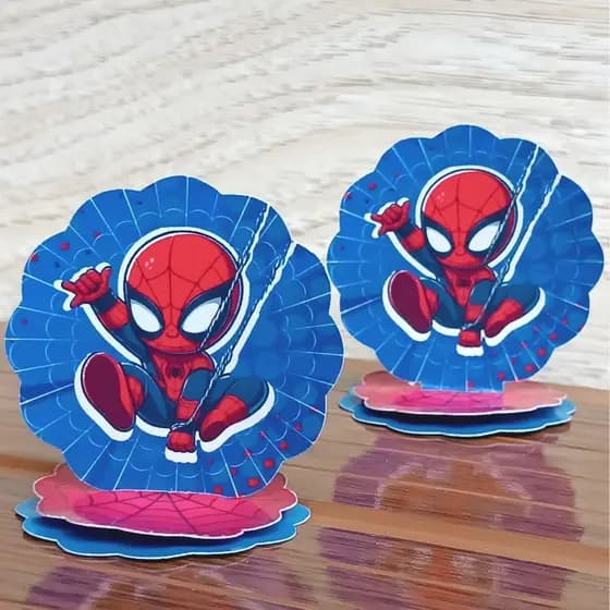 Kit Aplique 3D Homem Aranha Cut Personalizado10,20,30,40 ou 50 Festa Decoração Aniversário Latinha.