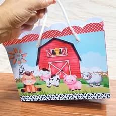 Sacolinha Festa Infantil Fazendinha Vermelha Lembrancinhas  Mimos Kit  Personalizado Pegue e Monte