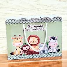 Sacolinhas Safari Verde  Lembrancinha Personalizada para Festa Mimos PEGUE E MONTE.