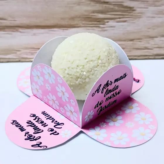 Forminhas Doce Brigadeiro Margaridas Rosa Personalizadas  Kit Festa Aniversário Lembrancinhas