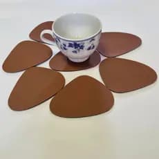 Bolacha Porta Copo Xicaras Kit 4 ou 6 ou 8 Peças Temos Nas Cor Caramelo Marfim Preto Marsala e Rose