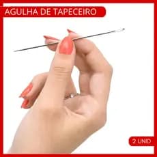 Kit 2 Agulhas De Tapeceiro Metal Niquel Tamanho 10cm Premium