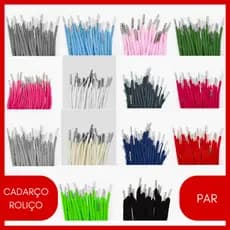 Cadarço Roliço c/ Ponteira de Metal 1.5m Cores c/ 1 Par