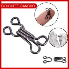 Colchete Gancho P/ Costura Vestido Calça 24 Pares Niquel Nº4