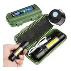Lanterna Mini Led Cree Police Tatica Recarregável Zoom Forte