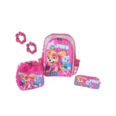 KIT MOCHILA DE COSTAS SKYE EVEREST PATRULHA CANINA MENINAS INFANTIL ESCOLAR REFORÇADA ROSA FROZEN PRINCESAS UNICORNIO LOL SONIC