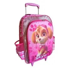 Mochila de Rodinhas mochilete infantil escolar meninas skye patrulha canina rosa reforçada