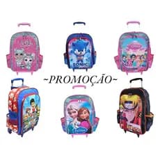 Mochila de Rodinhas Mochilete Skye Everest Patrulha Canina infantil escolar bolsa princesas  frozen naruto sonic aranha