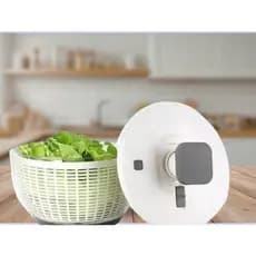 Centrifuga de Salada Grande 4,5L Transparente, Acionamento por Pressão (Apertar) para Escorrer e Secar Folhas e vegetais