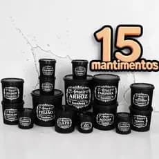 Conjunto de 15  Potes para Mantimento e Alimentos