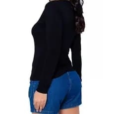 Camisa manga comprida feminina t shirt decote em V promoção